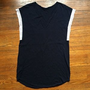 J.Crew Factory size XS Navy Tunic with Lace Trim